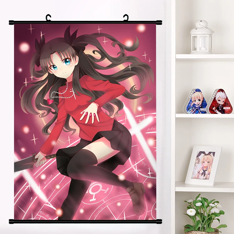 Японский аниме Fate/stay night Tohsaka Rin сексуальный косплей настенная прокрутка роспись