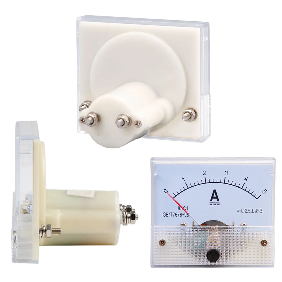 

DC 5A 10A 15A 20A 30A 50A 75A 100A Analog Ammeter Panel AMP Current Meter Gauge Screw Detector Tester