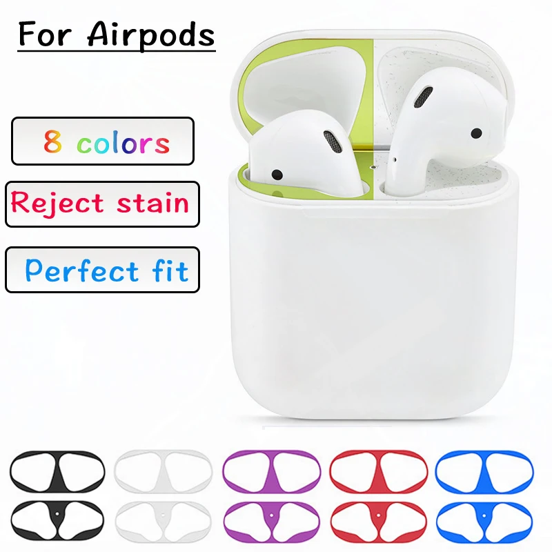 

Dust Guard For Apple Airpods Case Protective Cover Earphone Accessories sticker For Airpods2 8 Color Cover Cute For TWS i12 i7s