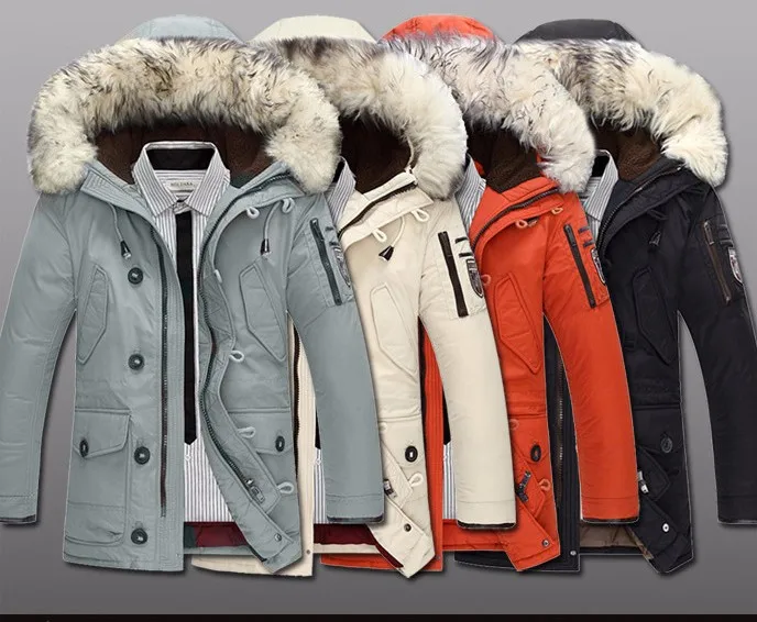 Новая брендовая одежда, куртки, толстые, сохраняющие тепло, мужской пуховик, высокое качество, меховой воротник, с капюшоном, пуховик, зимнее пальто для мужчин
