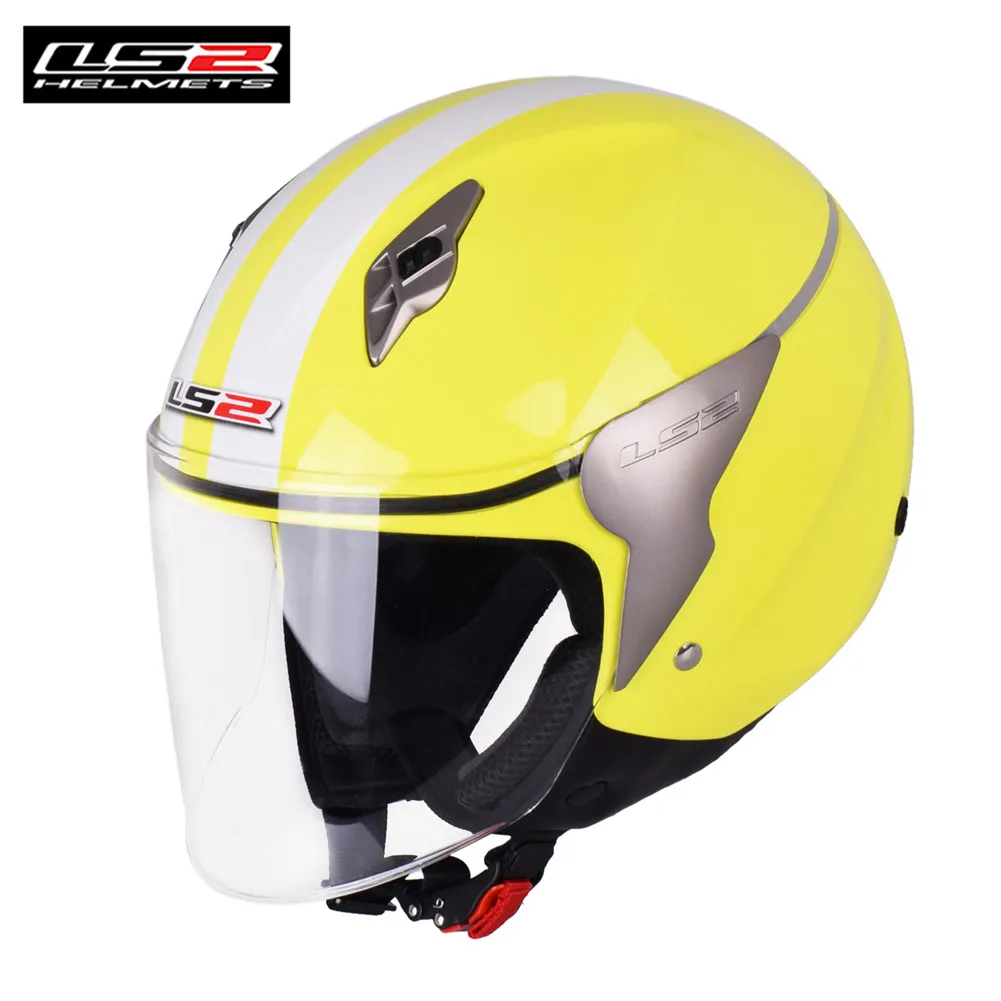 LS2 мотоциклетный шлем 3/4 с открытым лицом Casco Moto Capacetes de Motociclista скутер реактивный шлем мотоциклетный шлем каск - Цвет: Yellow White