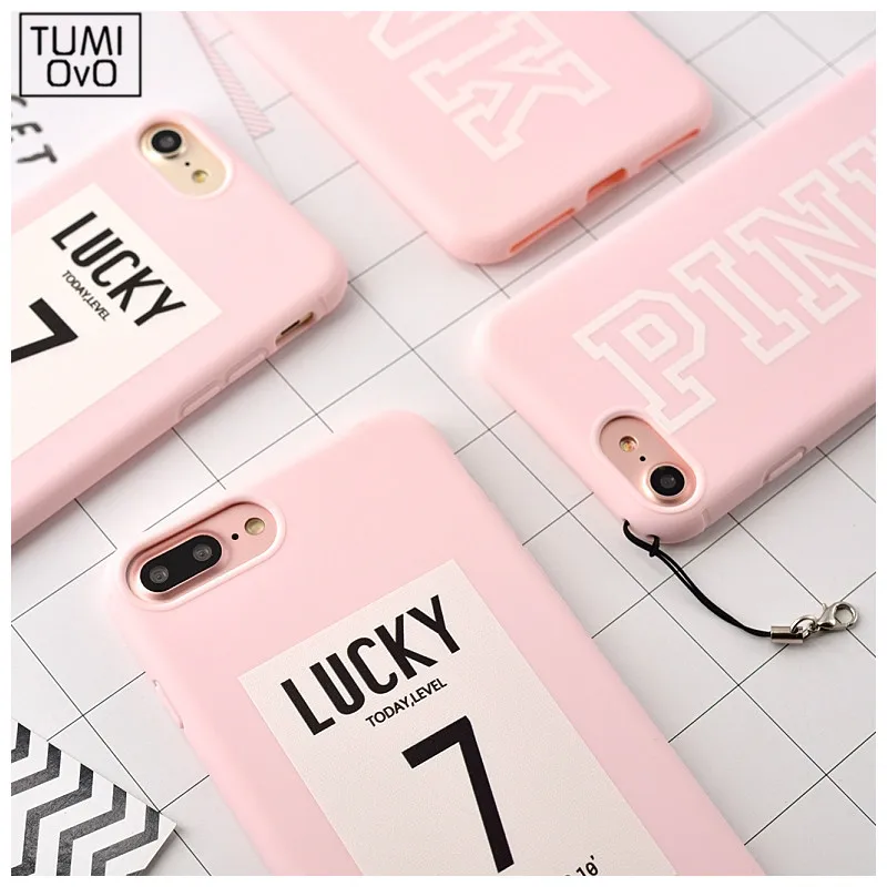 

For iPhone 5 5S SE 6 6S 7 Plus Cases Candy Pink Color Lucky Today Soft TPU Rubber Silicon Case Cover for 6Plus Back Cover Lovely