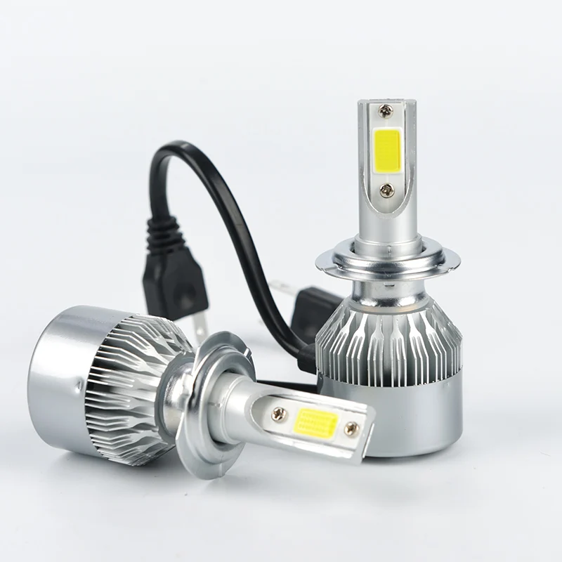 2X H1 6000K 36W HID LED Fog Lamp C6 Cob LED Headlight Light Kits 3800lm New
