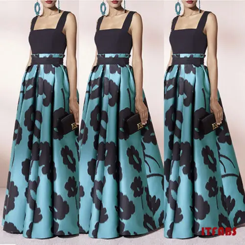 

Sexy Maxi Dress Women High Waist Floral Maxi Dress Prom Evening Party Wedding Summer Beach Casual Long Sundress
