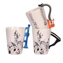2017 Nueva Guitarra de Moda Taza De Cerámica de la Personalidad de La Música Nota de Leche jugo de Limón de la Taza de Café Drinkware Taza de Té Oficina En Casa Única regalo