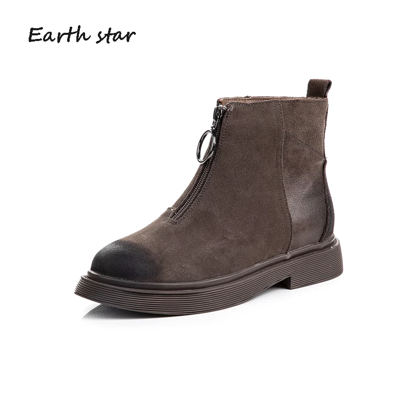 Botas mujer Повседневная обувь Женские Ботинки Martin Модные брендовые ботильоны из