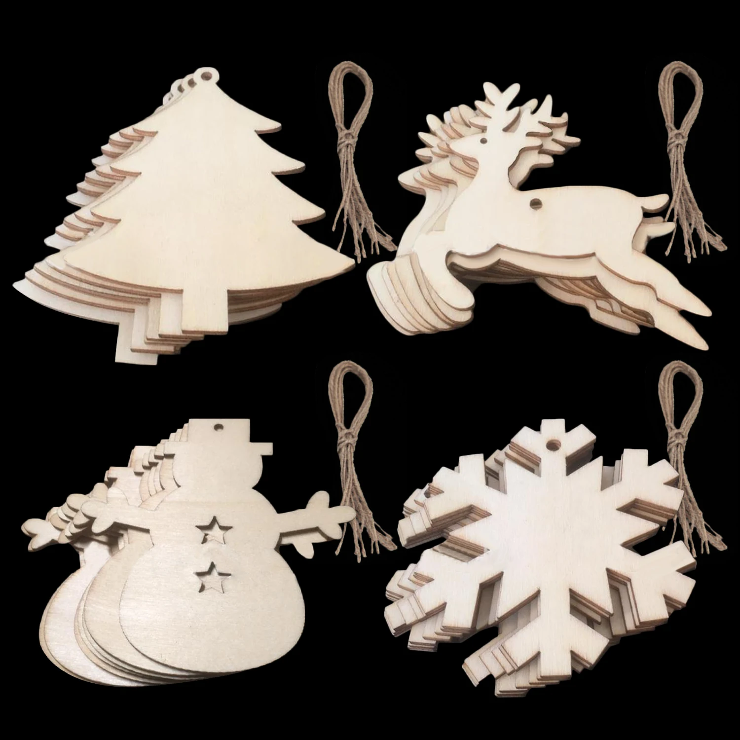 

Behogar 40PCS Assorted Style Fashion Cute Wooden Christmas Hanging Decorations Ornaments for Home Shop Mall Party Cafe Pub