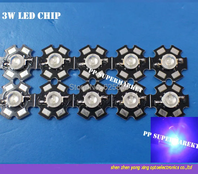 

10ps 3W Mixed light 445nm +6000k +445nm High Power LED Emitter on 20mm star pcb