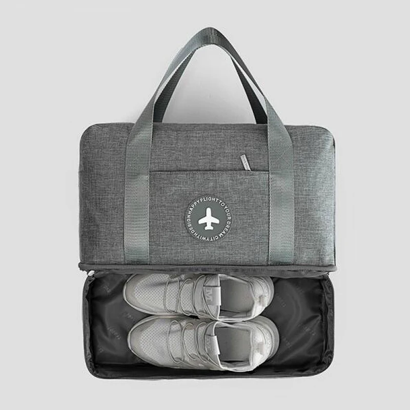 

050 Fashion Foldable foldingtravel suitcase receipt travel bag for man and women Dry and wet separation traveling bag 39*30*18cm