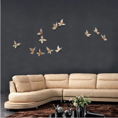 3D рельефные цветы из смолы для дома на стену с бабочкой, ремесла на стену, фотообои, украшение на стену для свадебной гостиной - Цвет: 3--12PCS Butterfly