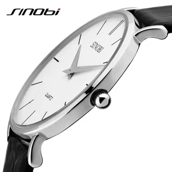 

SINOBI Luxury Top Brand Men Quartz Analog Watch Super slim Casual Men's Business Wristwatch Waterproof Clock 2019 relojes hombre