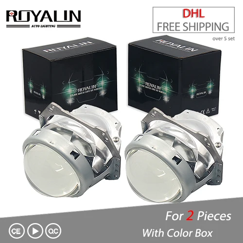 ROYALIN автомобильный би светодиодный 3,0 дюймов объектив проектора Универсальный светодиодный фары дальнего и ближнего света Автомобильные фары модифицированный стиль - Цвет: Silver one
