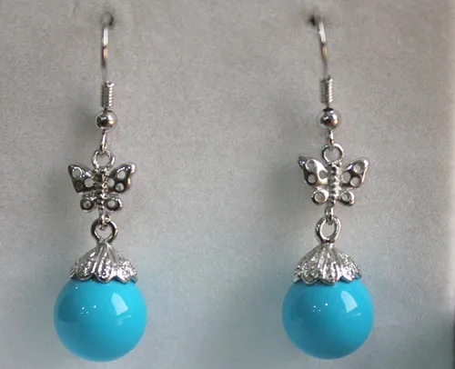 

Fashion Silver Filled Butterfly With 12mm blue Pearl Earrings ER00070
