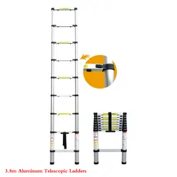 3,8 м утолщение сплава алюминий телескопические лестницы портативный выдвижной лестница елочка лестницы многоцелевой складной