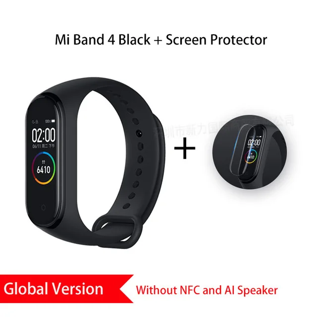 Presale глобальная версия Xiaomi mi Band 4 Smart mi band 4 браслет сердечного ритма фитнес Bluetooth 5,0 135 мАч цветной экран - Цвет: GL Add.Film-