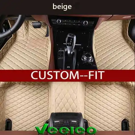 Veeleo 6 Colors Leather Car Floor Mats For Honda Odyssey 7 Seats