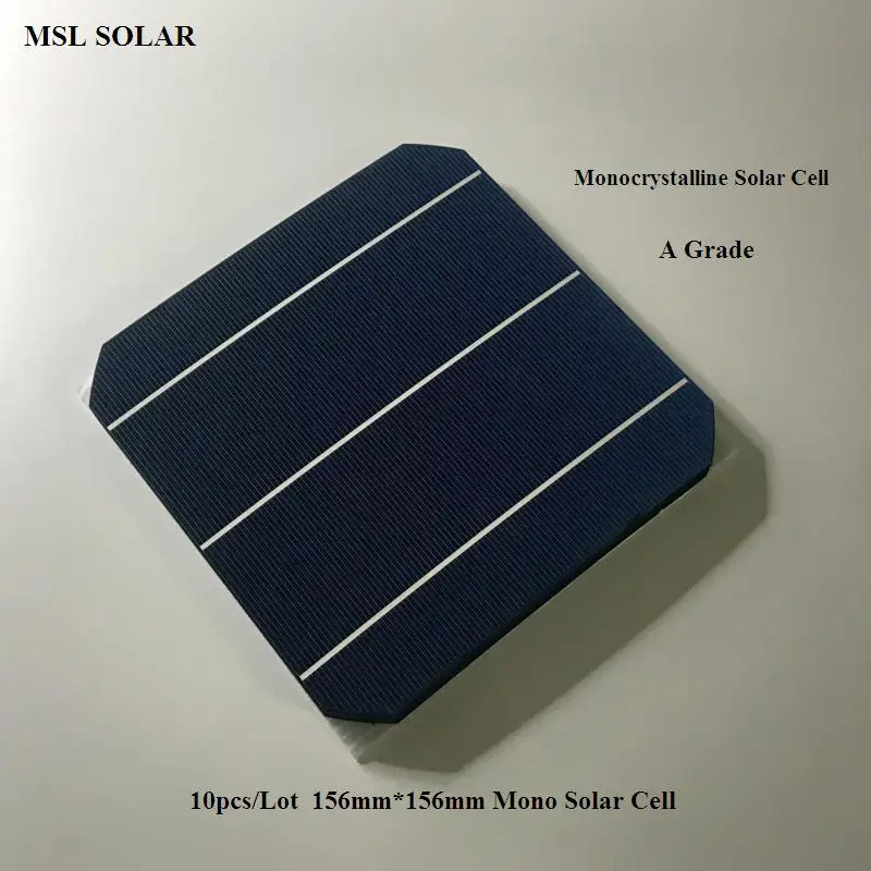 

10pcs Photovoltaic Monocrystalline Solar Cell 156mm*156mm 4.7W High Efficiency Grade A 6x6 Solar Panel Cells DIY Solar Module