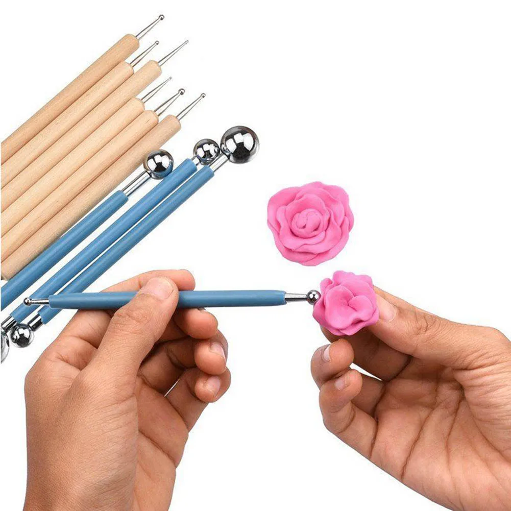 

10 Pcs Dotting DIY Tools Kit Stainless Steel Ball Styluses for Mandala Rock Painting MDJ998