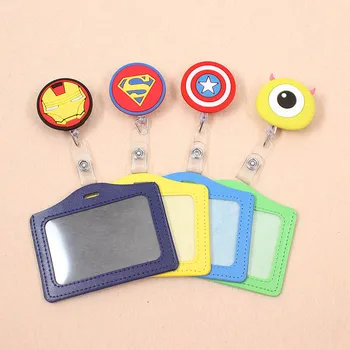 

Cartoon Super Hero Superman Retractable Badge Reel silicone Student Nurse Exihibiton ID Name Card Badge Holder Office Supplies