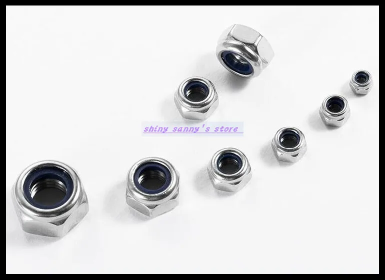 Metric Thread DIN985 M2 M2.5 M3 M4 M5 M6 M8 M10 M12 304 Stainless Steel Hex Head Nylon Insert Lock Stop Nuts Brand New Metric Thread DIN985 M2 M2.5 M3 M4 M5 M6 M8 M10 M12 304 Stainless Steel Hex Head Nylon Insert Lock Stop Nuts Brand New