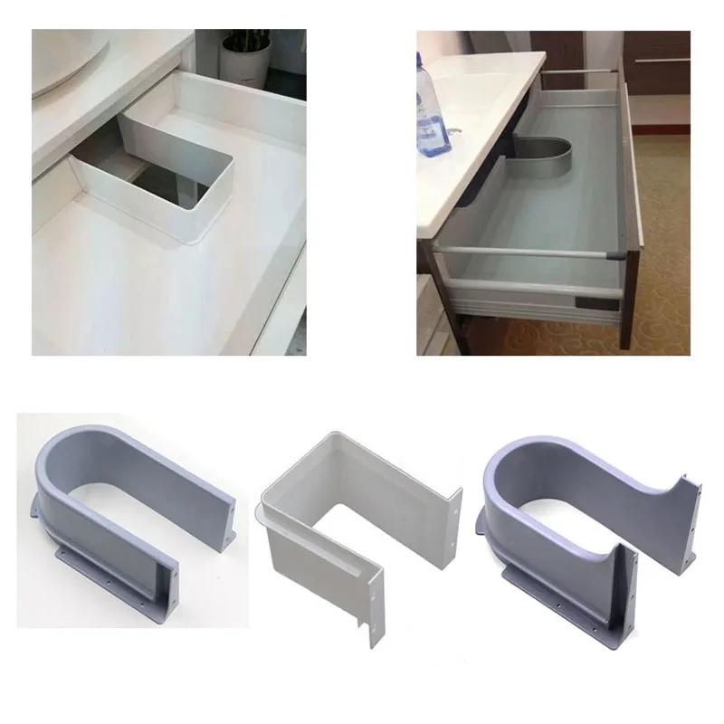 Пластик U форма раковина ящик кухня мебель для ванной шкаф встраиваемые U под раковиной дренаж Люверсами