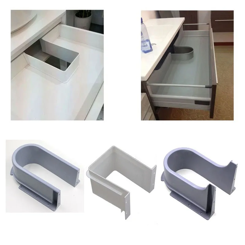 Günstige Kunststoff U Form Sink Schublade Küche Bad Möbel Schrank Einbau U unter Waschbecken Entwässerung Tülle