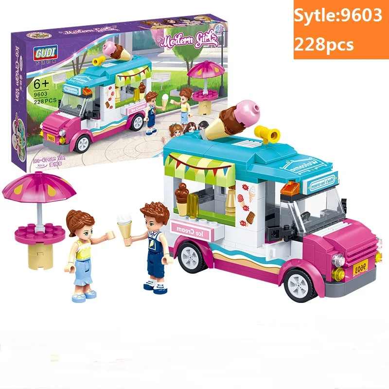 

228Pcs Ice Cream Truck Compatible Friends Building Blocks Girls Figures Bricks Kids Toys