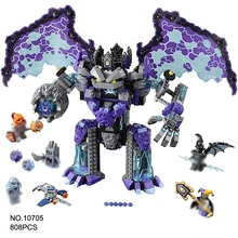 808 Pcs Nexo Final Destructi Modelo Building Block Brinquedos BELA 10705 Educação Cavaleiros Figura Presente Para Crianças Compatível leping
