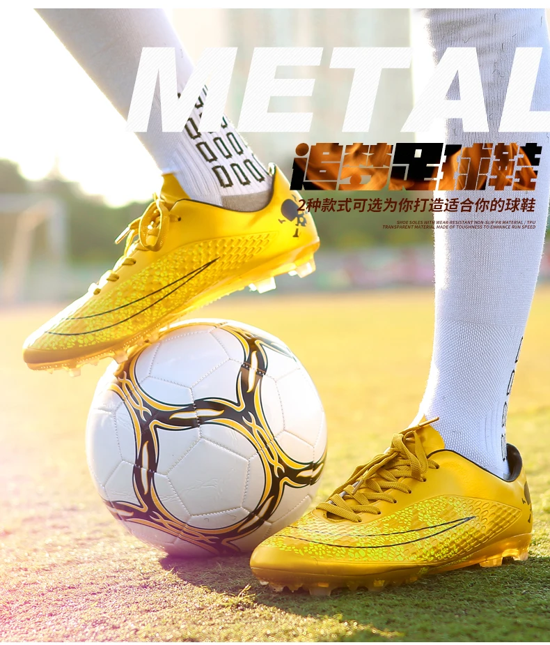 Men's Football Boots High Ankle Long Spikes Soccer Shoes For Man Profrssional Outdoor Kid Train Sock Cleats Football Shoes