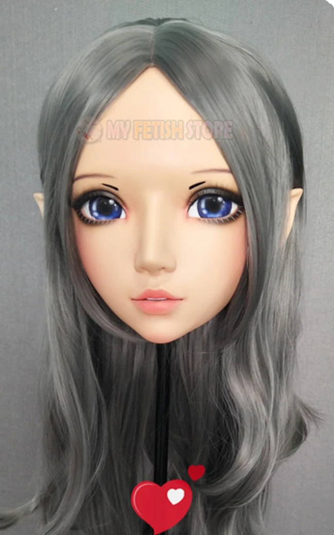 (Er-04) женская сладкая девочка смолы половина головы Kigurumi BJD глаза переодеванию Косплэй японского аниме роль маска Лолиты с фея ухо