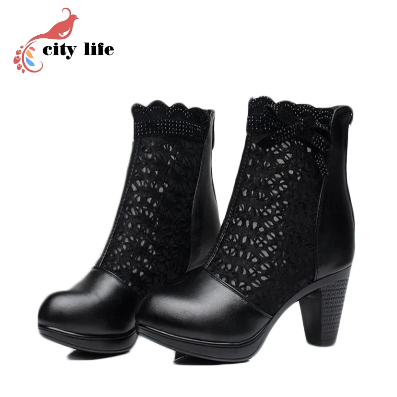 

Shoes Women's Gladiator Sandals 2017 Summer Lace Top Cut-outs Ankle Boots Sandals Shoes Big Size 40 41 42 43