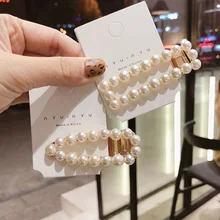 1 шт. заколки для волос женские головные уборы горный хрусталь жемчуг BB боковой зажим шпилька взрыв головной убор G0402