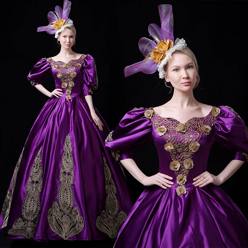 

18th Century Purple Rococo MARIE ANTOINETTE MASKED BALL GOTHIC VICTORIAN DRESS