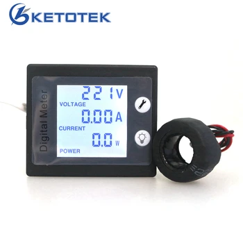 

AC Voltage Detector Current Meter Power/Energy Monitor AC 80-260V 100A AC Ammeter Voltmeter with STN LCD Backlight