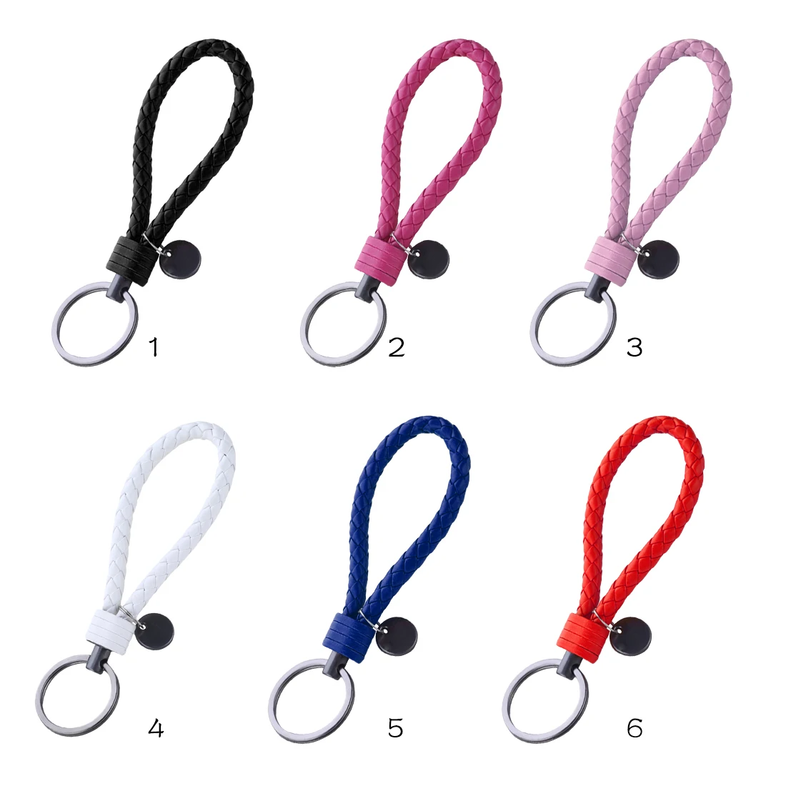 19 Colors Unisex Braided Leather Rope Handmade Keychain