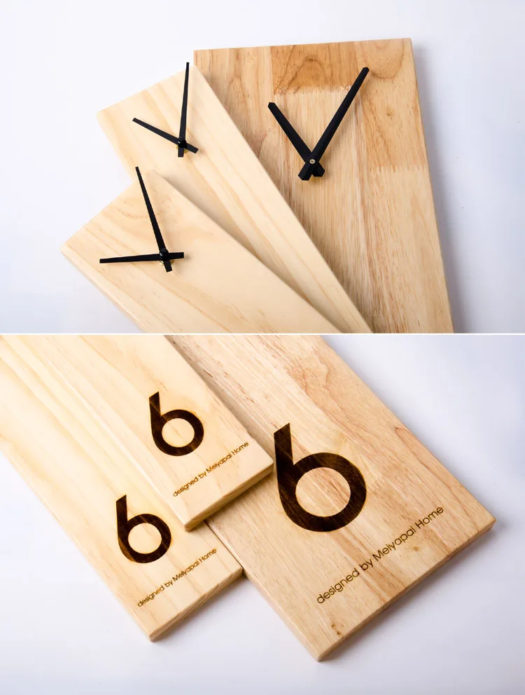 Современные прямоугольные деревянные настенные часы-новоселье часы, не тикающие бесшумные часы-Скандинавские часы-Настенный декор