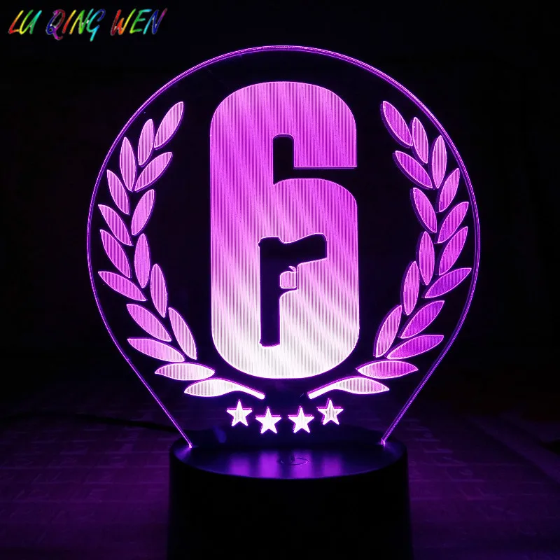 

Game Led Night Light Rainbow Six Siege Table Lamp Room Decor Usb Charge Touch Sensor Light Boy Child Gift Night Lamp Rainbow Six