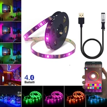 Светодиодная лента RGB с подсветкой для телевизора, 5050, водонепроницаемая, 5 В, USB, светодиодный, Ленточное освещение с приложением, Bluetooth, контроллер для ТВ, ПК, монитора, Декор