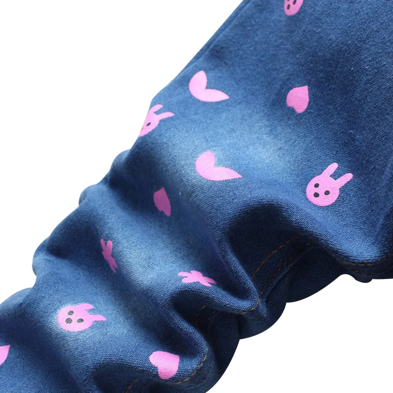 Cute Jeans For Girls Rabbit Print Jeans Pants Cotton Thin Denim Trousers Autumn Children Pants Casual Blue Jeans Girls Clothing (8)