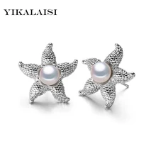 YIKALAISI 925 Стерлинговое серебро украшение-гвоздик серьги натуральный пресноводный жемчуг серьги подарок для женщин/девочек