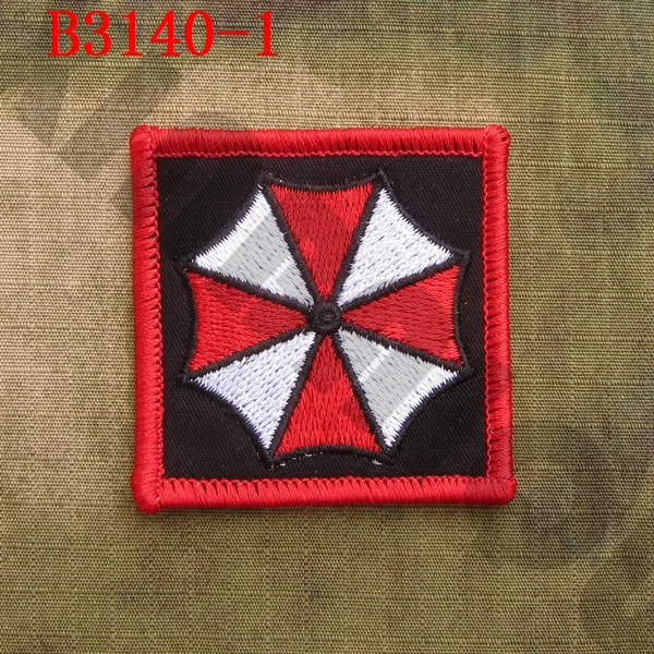 Embroidery patch soft shell Red Frame Umbrella Corporation Logo Military Tactical Morale