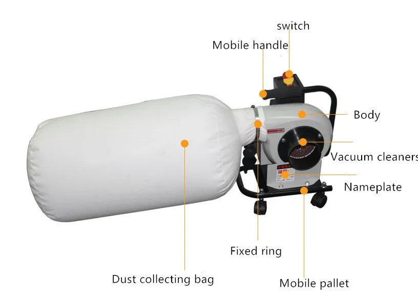 Деревообрабатывающий пылеудалитель мешок тип бытовой небольшой мобильный пылеуловитель оборудование пылесборник