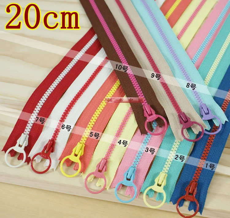Buy 10pcs Patchwork ykk zipper candy color nylon 20cm