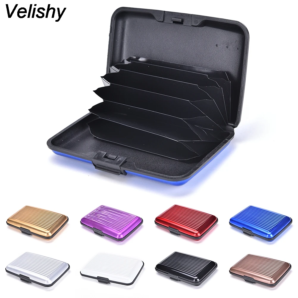 1pc Metal Wallet Men Business Id Credit Card Holder Mini Suitcase Bank