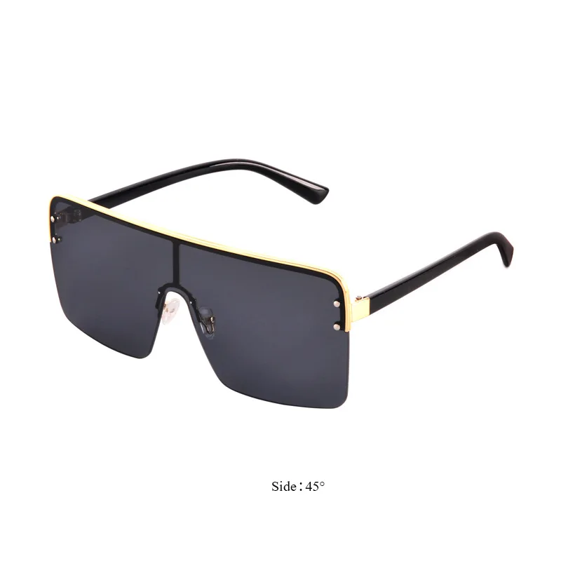 Ретро Винтажные негабаритные Квадратные Солнцезащитные очки для женщин цельная линза Hlaf рамка солнцезащитные очки для мужчин брендовые дизайнерские очки FML