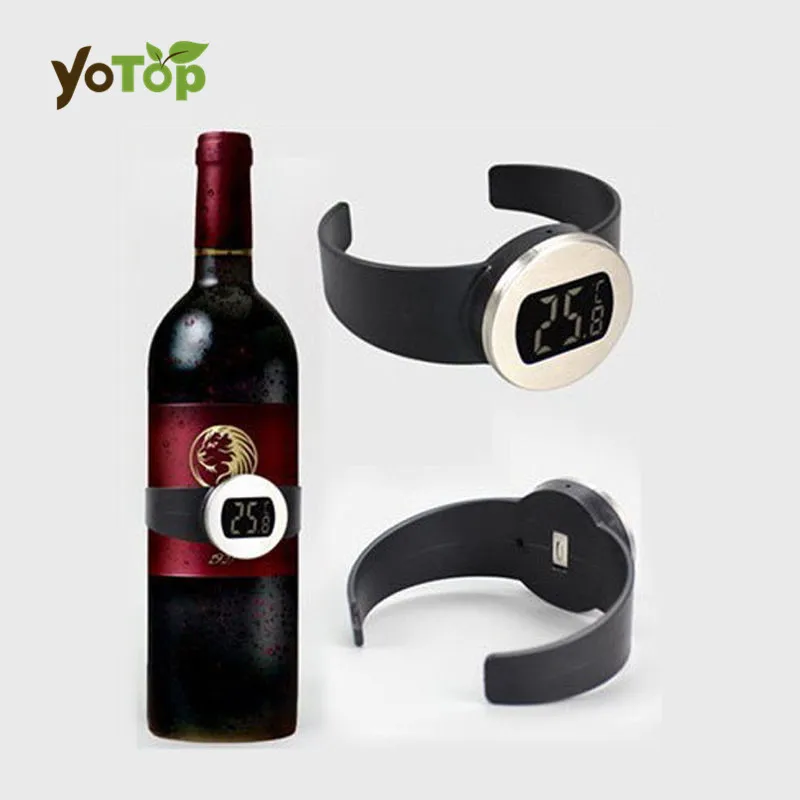

YOTOP New Precise Celsius Digital Electric Wine Bottle Watch Plastic Alloy Thermometer Temperature Drop Shipping
