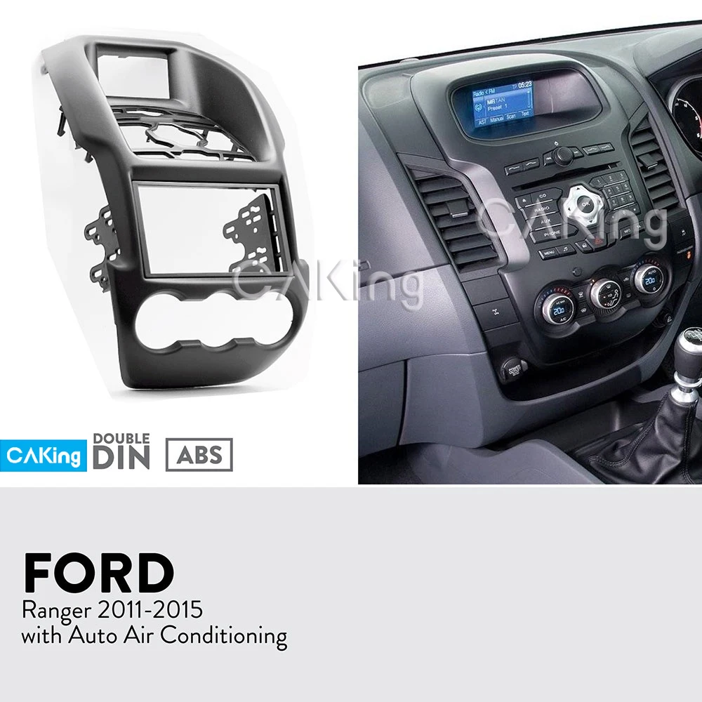 

Double Din Car Fascia Radio Panel for FORD Ranger 2011-2015 Audio Frame Dash Fitting Kit Install Facia Face Plate Bezel Console