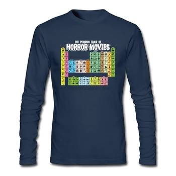 

Teenage Slim Business T Shirt Firm Periodic Table of Horror Movies Shirt with Men's Top Sale Long Sleeve T-shirt