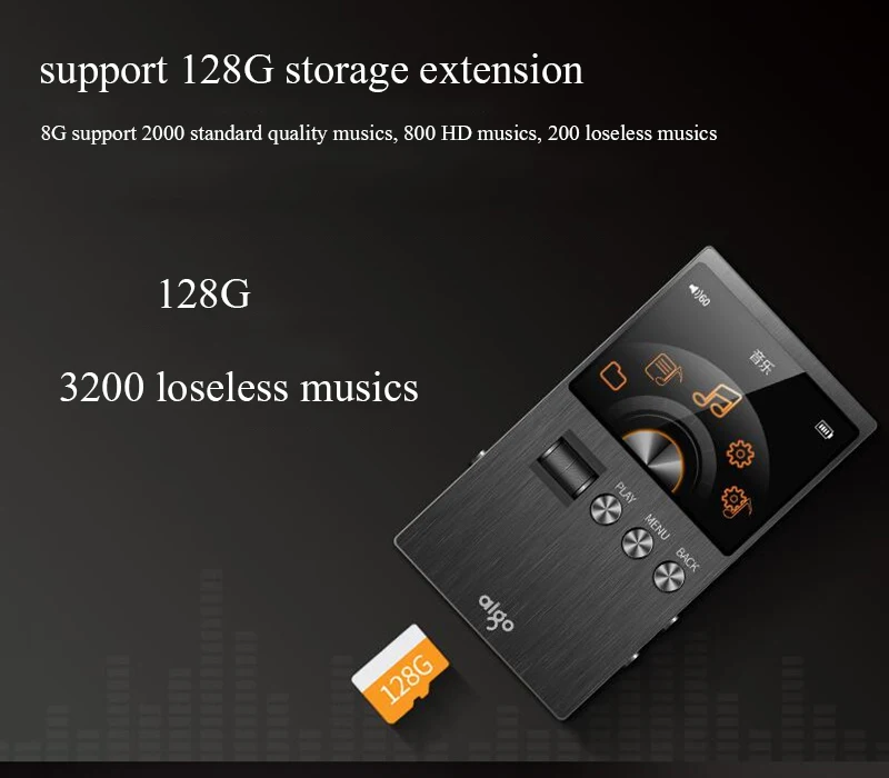 AIGO M6plus Hi-Fi музыкальный плеер Loseless Audiophile Master Sound DSD Профессиональный портативный USB Loseless MP3 плеер Поддержка 128G