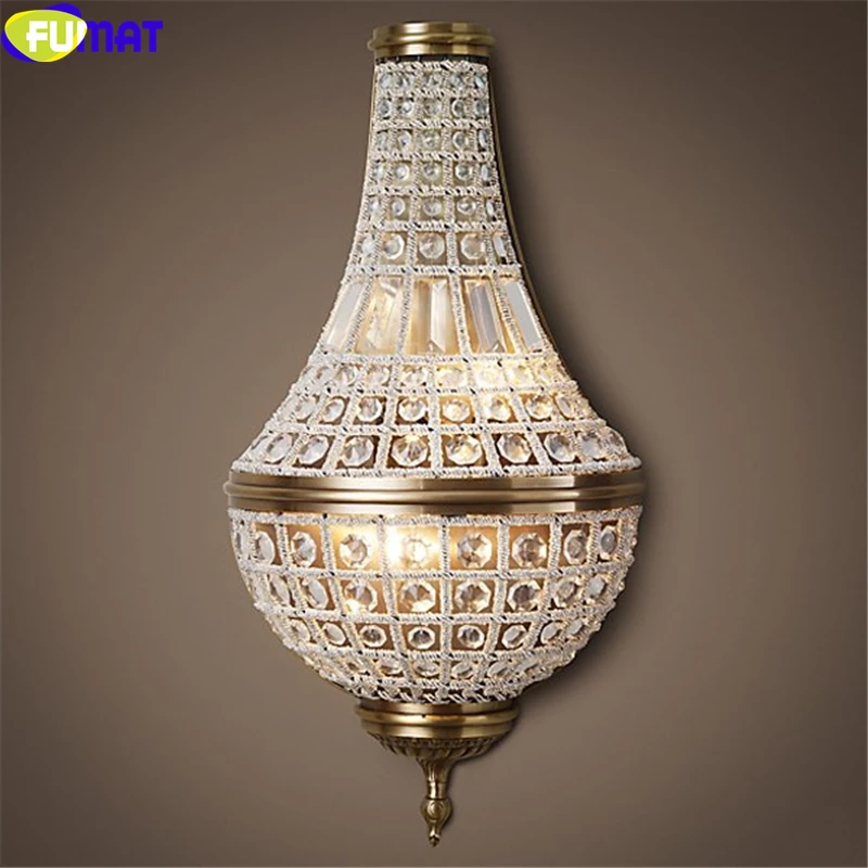 8001 FUMAT RH Ins Cyber Security Crystal K9 Wall Lamp Franch Loft Retro Style Lamps For Bedroom Walk Way Living Room Mirror Light